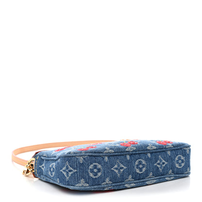 Louis Vuitton LV X TM Monogram Denim Cerises Pochette Accessories Blue 4 of 10