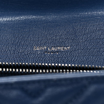 Saint Laurent Sheepskin Matelasse Monogram Medium College Bag Navy 6 of 9