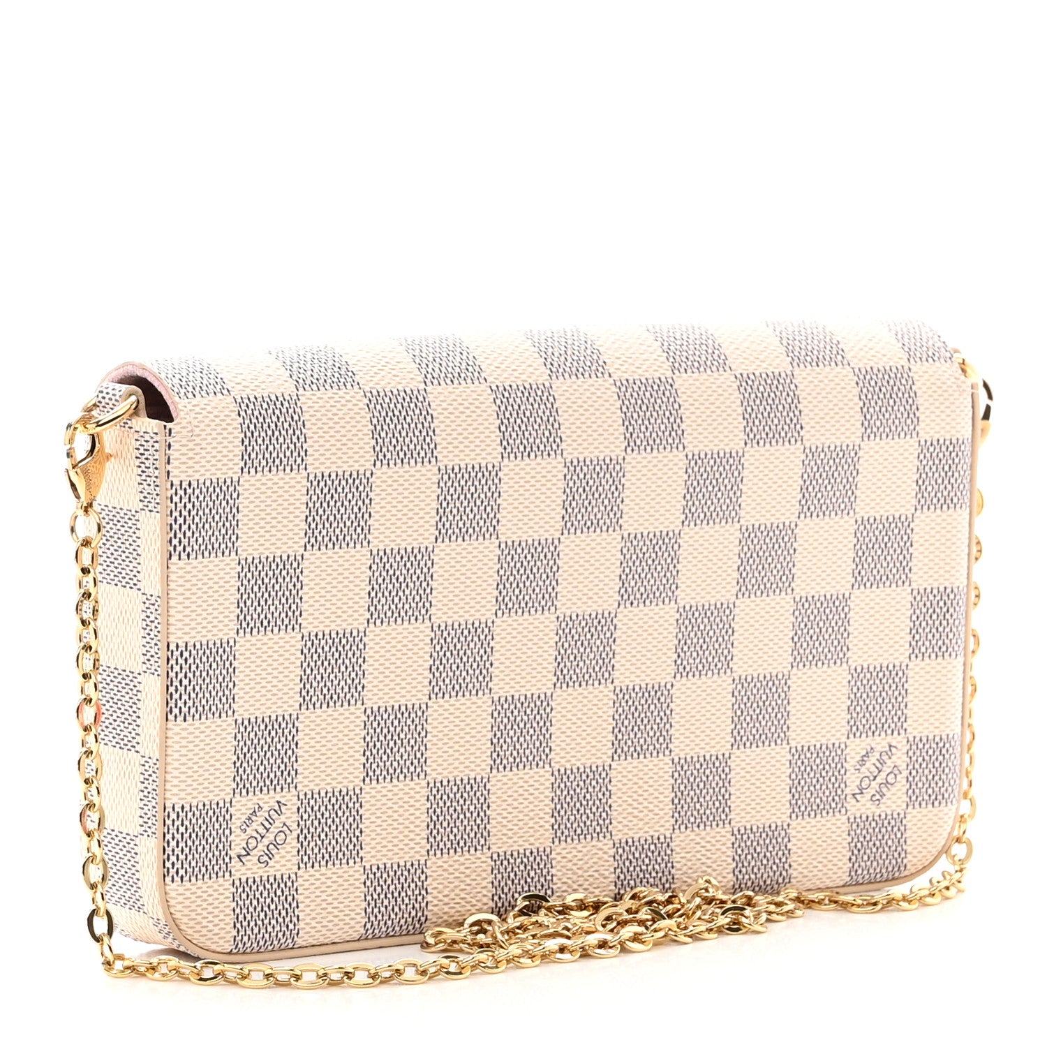 Louis Vuitton LOUIS VUITTON Damier Azur Pochette Felicie Chain Wallet Rose Ballerine 4 of 8