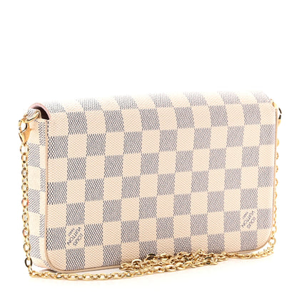 Louis Vuitton LOUIS VUITTON Damier Azur Pochette Felicie Chain Wallet Rose Ballerine 4 of 8