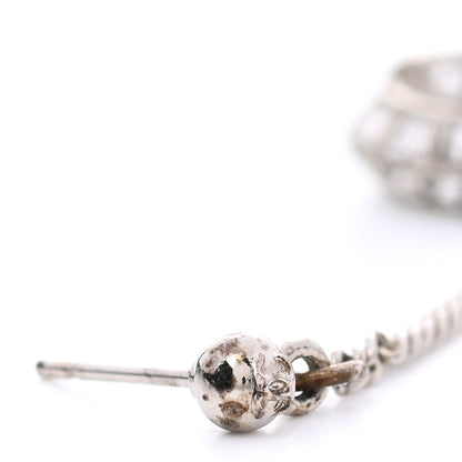 Chanel Baguette Crystal CC Drop Earrings Silver 4 of 5