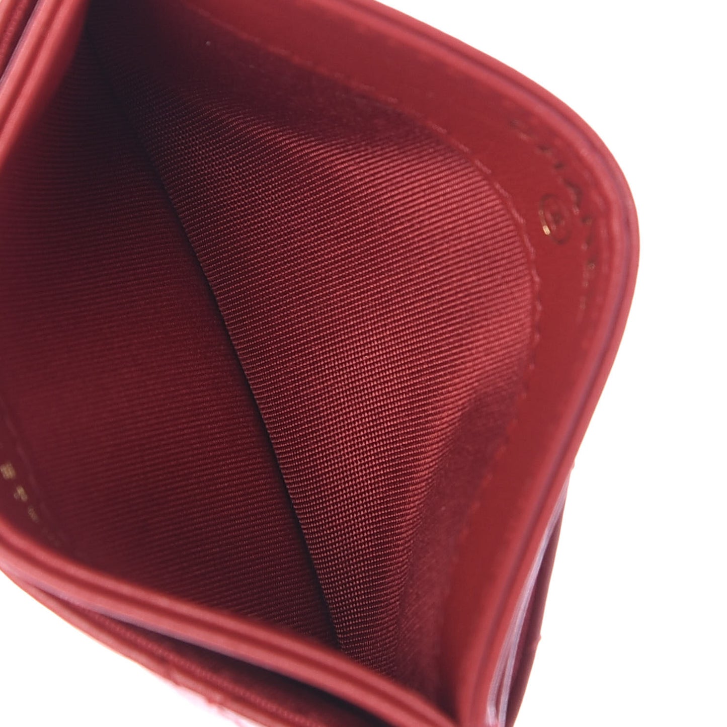 Lambskin Quilted Card Holder Red Multicolor