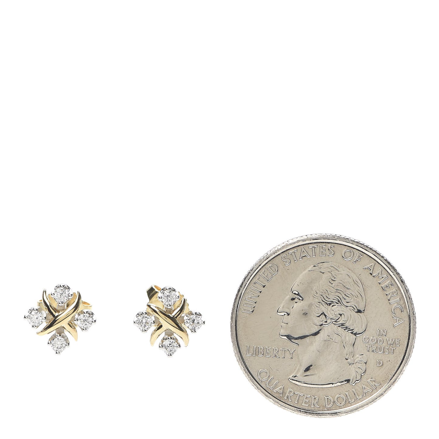 Platinum 18K Yellow Gold Diamond Schlumberger Lynn Earrings