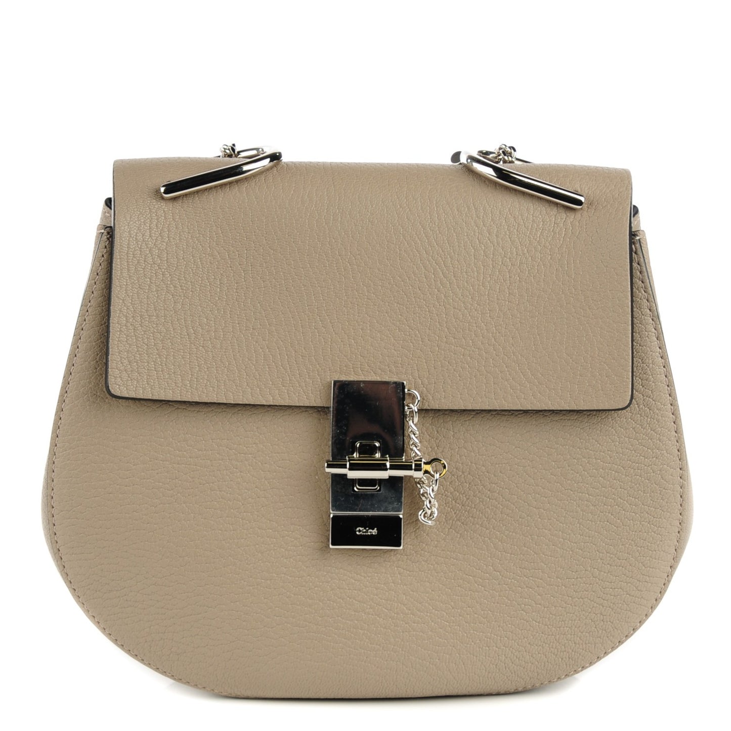 Grained Lambskin Drew Shoulder Bag Motty Grey