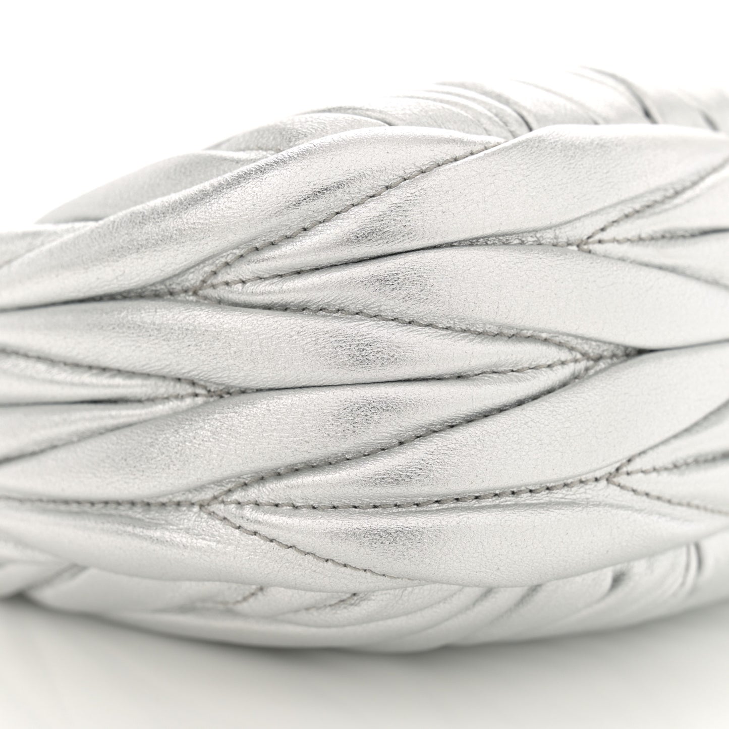 Metallic Nappa Matelasse Mini Wander Hobo Silver