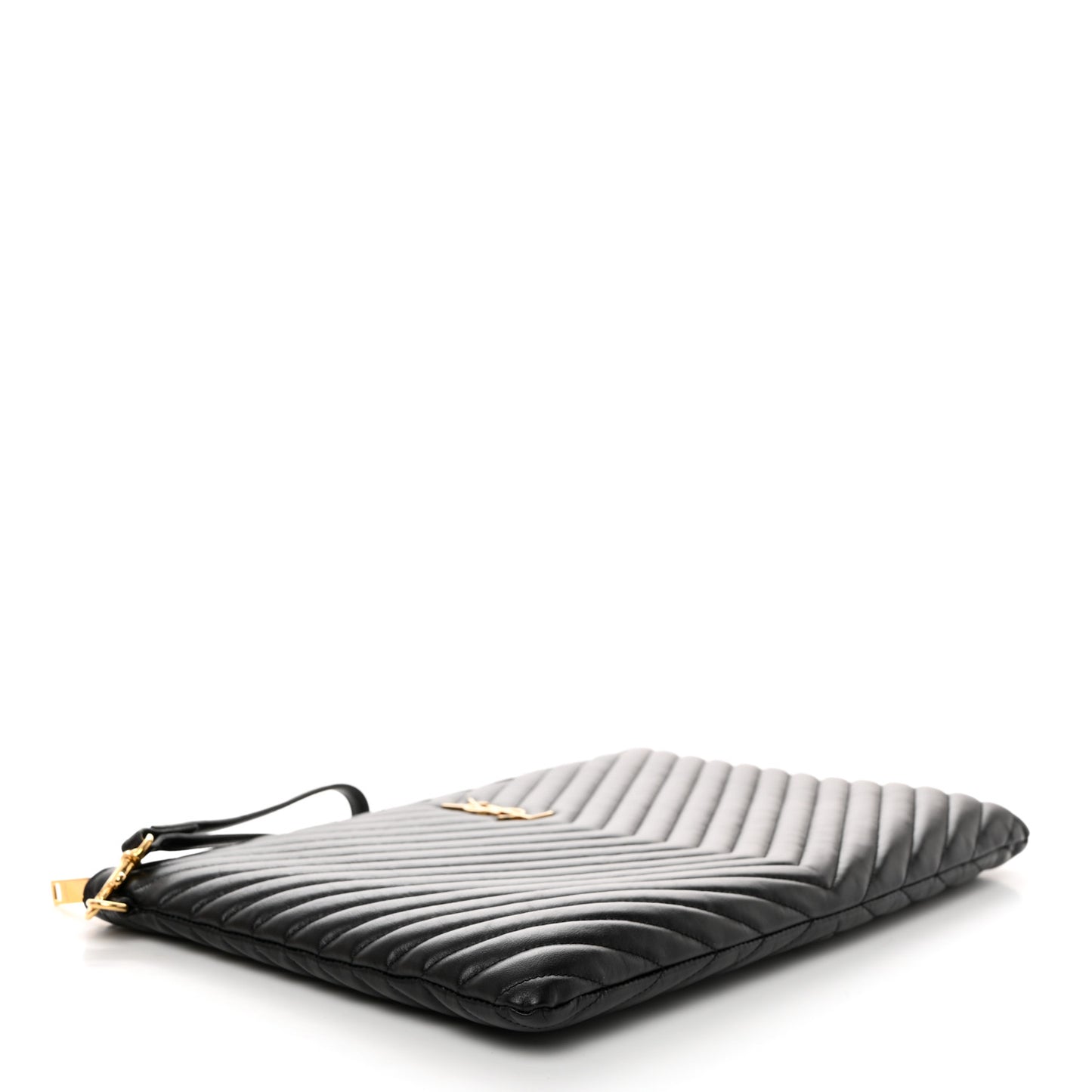 Calfskin Matelasse Monogram Cassandre Tablet Pouch Black