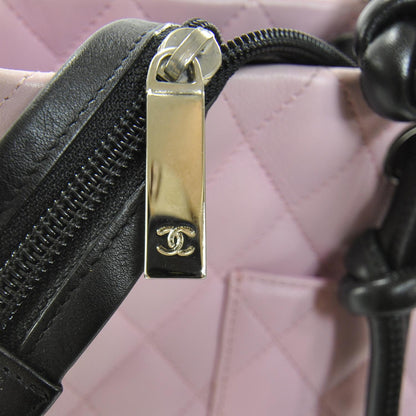 Chanel Calfskin Quilted Large Cambon Tote Pink Black 10 of 10