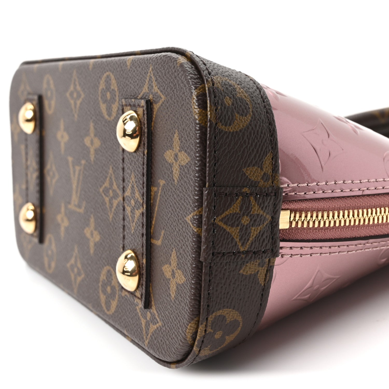 Louis Vuitton Vernis Monogram Alma BB Rose Pale Metallise 9 of 9