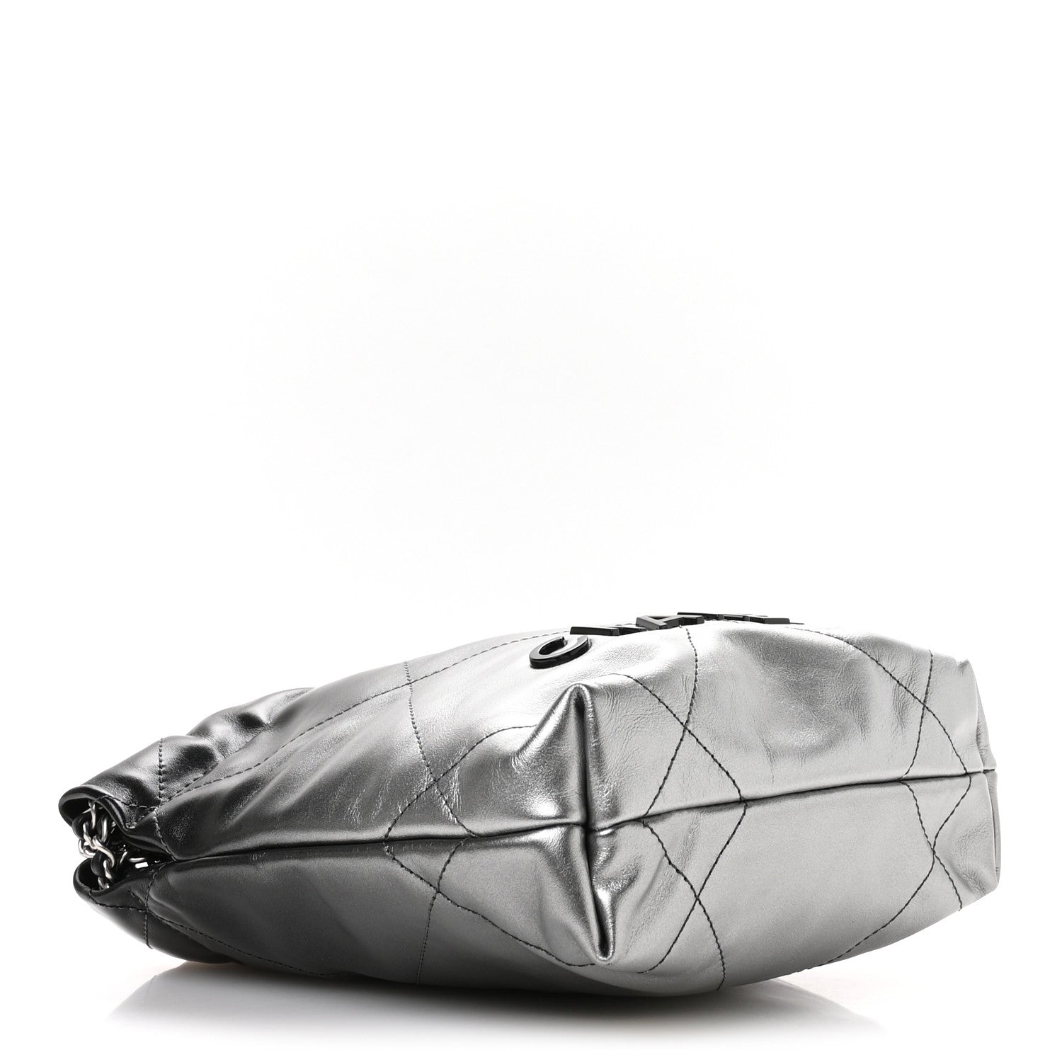 Chanel Metallic Shaded Calfskin Quilted Mini Chanel 22 Black Silver 4 of 11