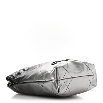 Chanel Metallic Shaded Calfskin Quilted Mini Chanel 22 Black Silver 4 of 11