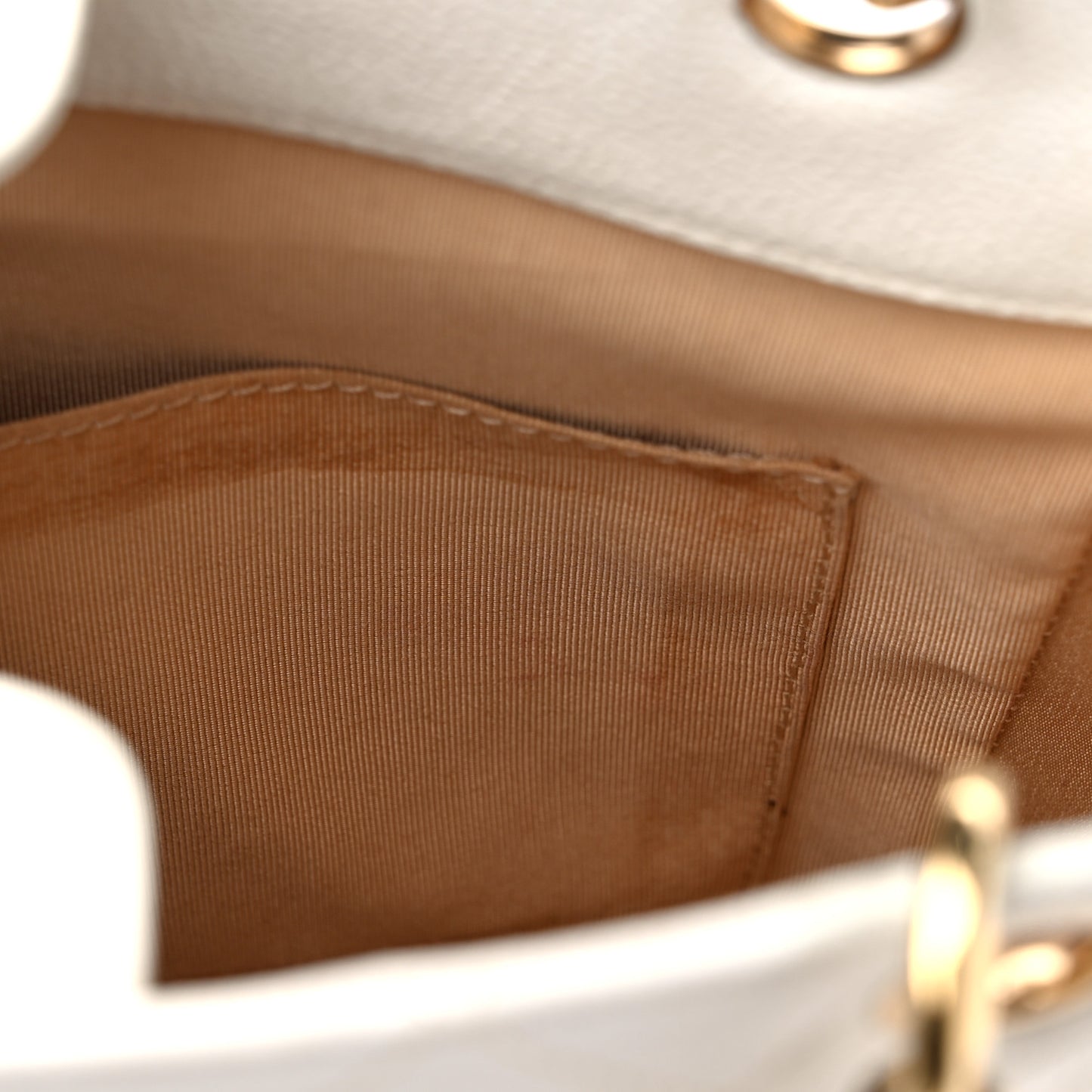 Caviar Quilted Petit Shopping Tote PST White