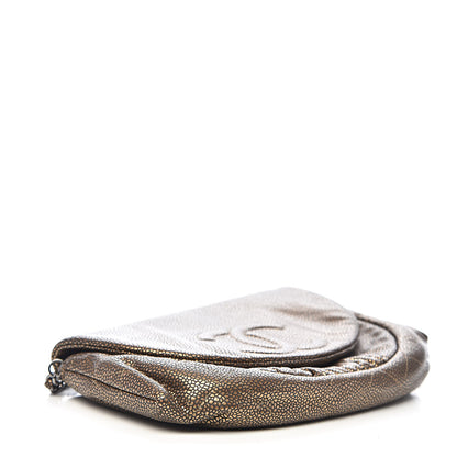 Chanel Metallic Caviar Half Moon Wallet On Chain WOC Bronze 4 of 13