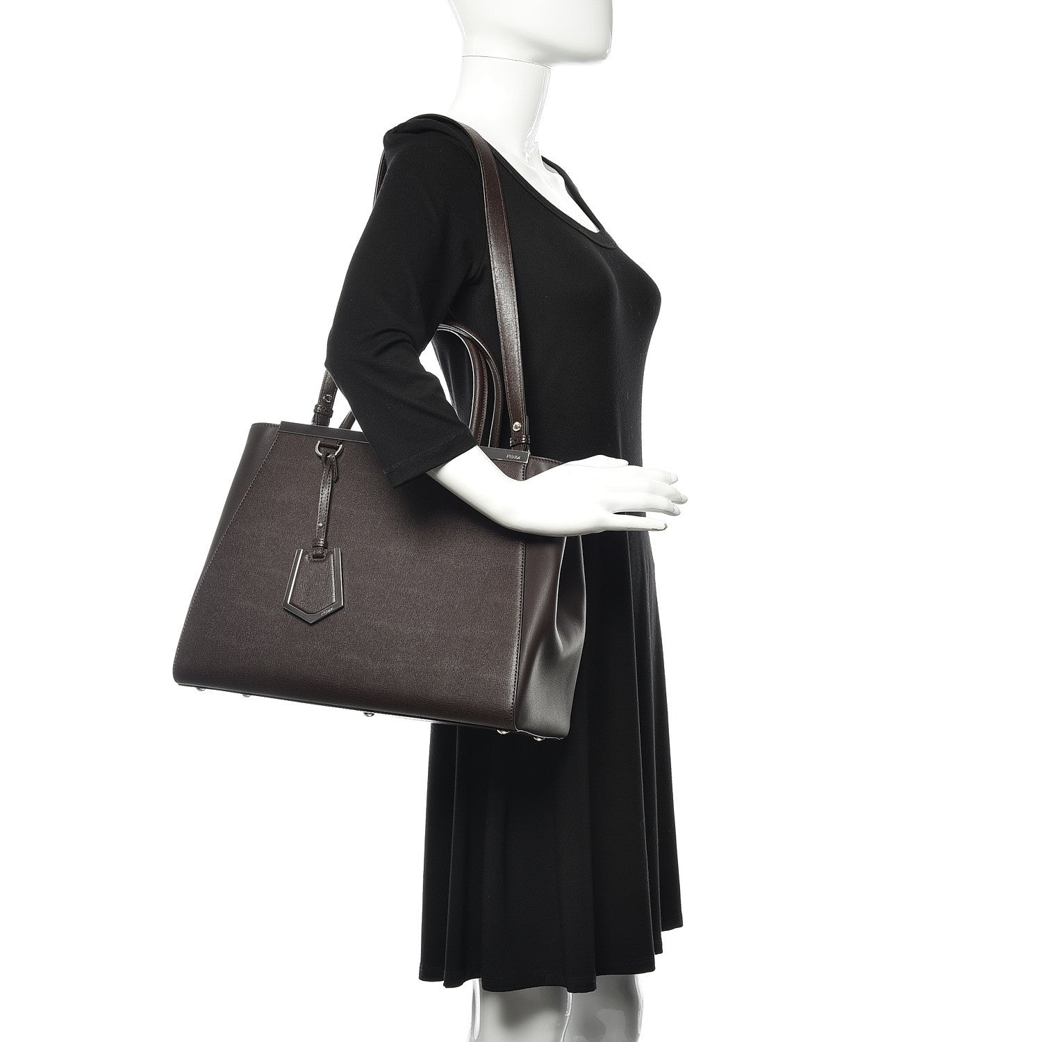 Fendi Vitello Elite Regular 2Jours Tote Caffe Noir 2 of 10