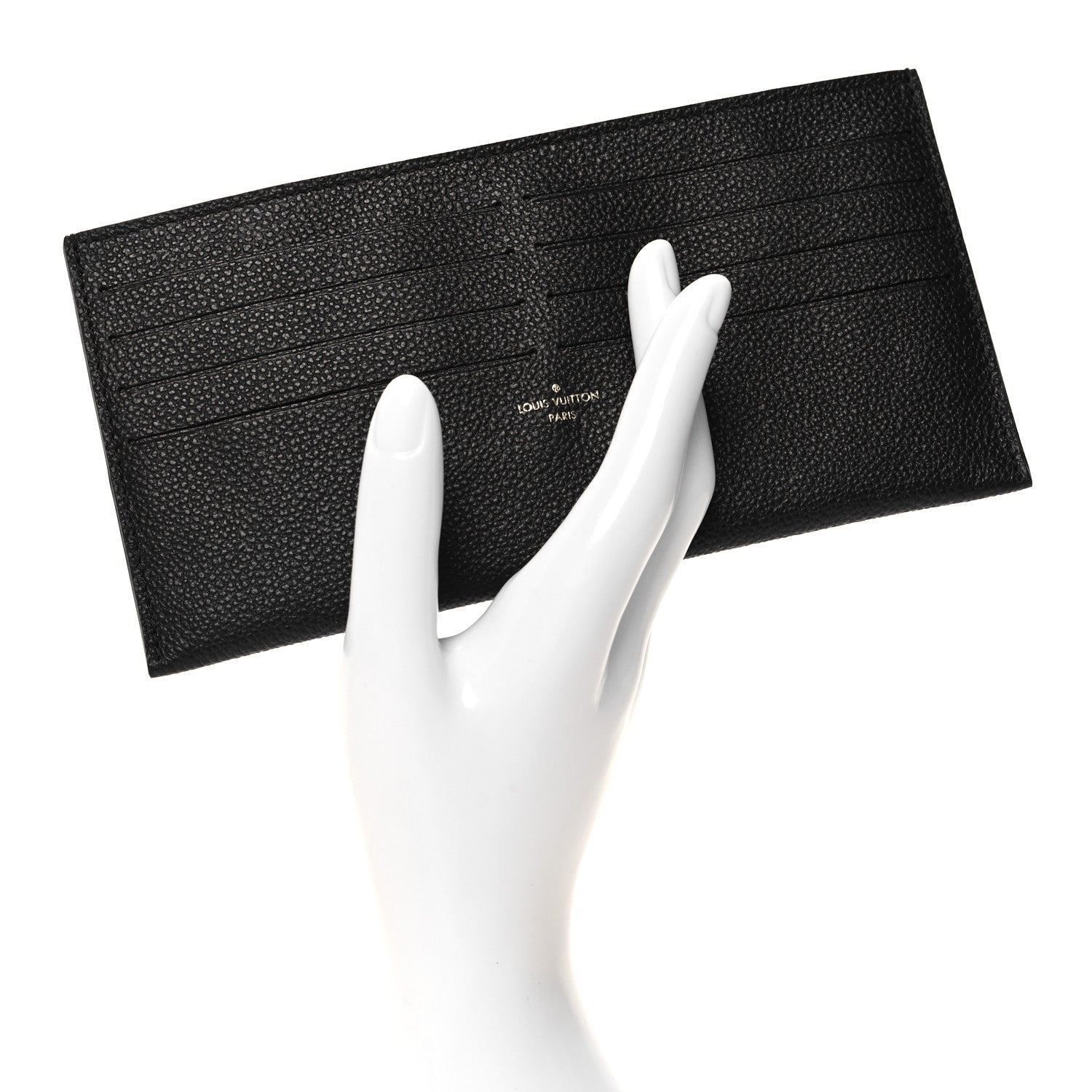 Louis Vuitton Calfskin Felicie Chain Wallet Card Holder Insert Black 2 of 6