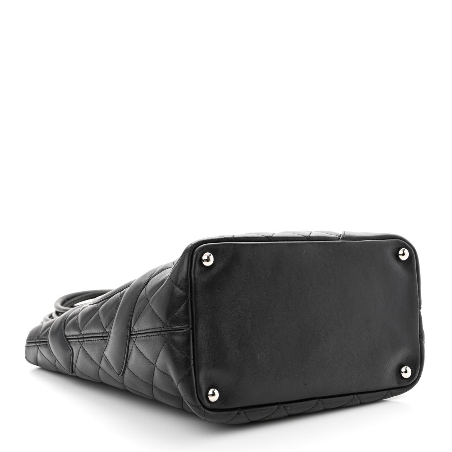 Calfskin Quilted Medium Cambon Tote Black