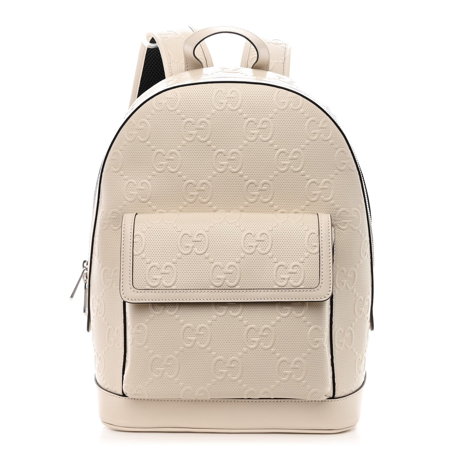Gucci Calfskin GG Tennis Embossed Backpack Mystic White Black 1 of 11