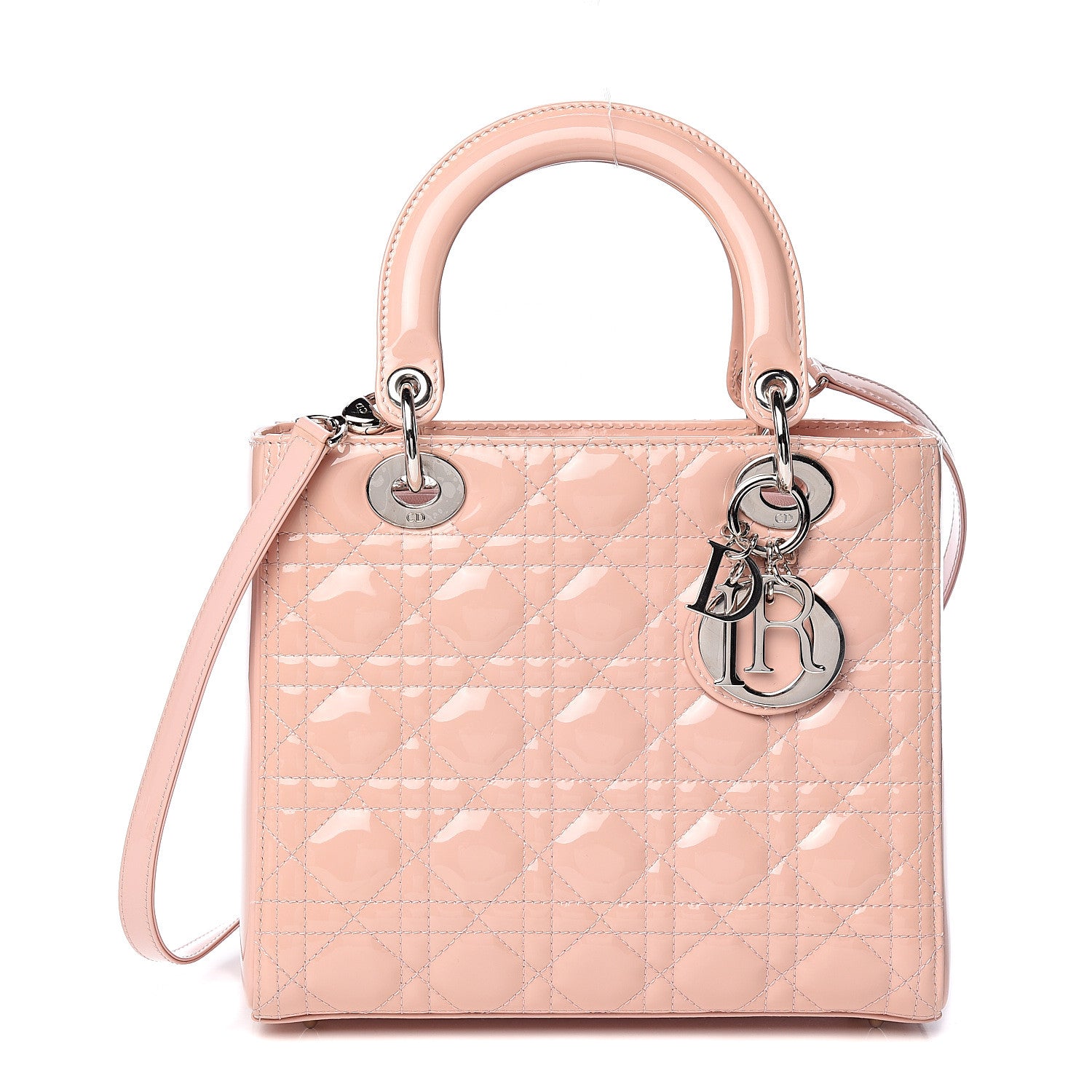 Christian Dior Patent Cannage Medium Lady Dior Rose Clair 1 of 11