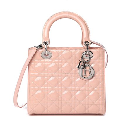 Christian Dior Patent Cannage Medium Lady Dior Rose Clair 1 of 11