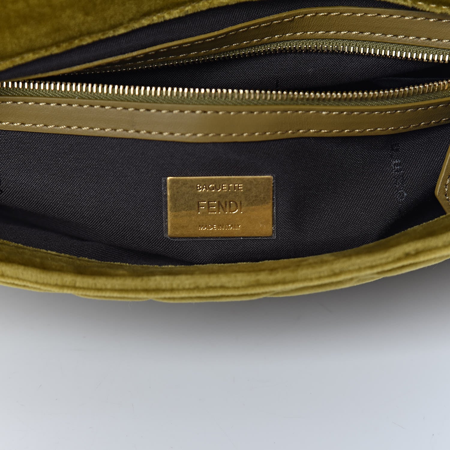 Fendi Velvet FF Embossed Baguette Camaleonte 6 of 18