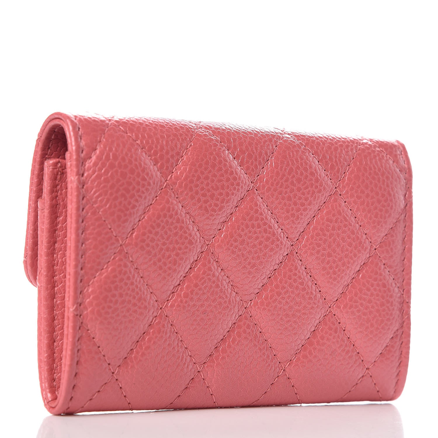 Chanel Metallic Caviar Quilted Flap Card Holder Pink 3 of 9