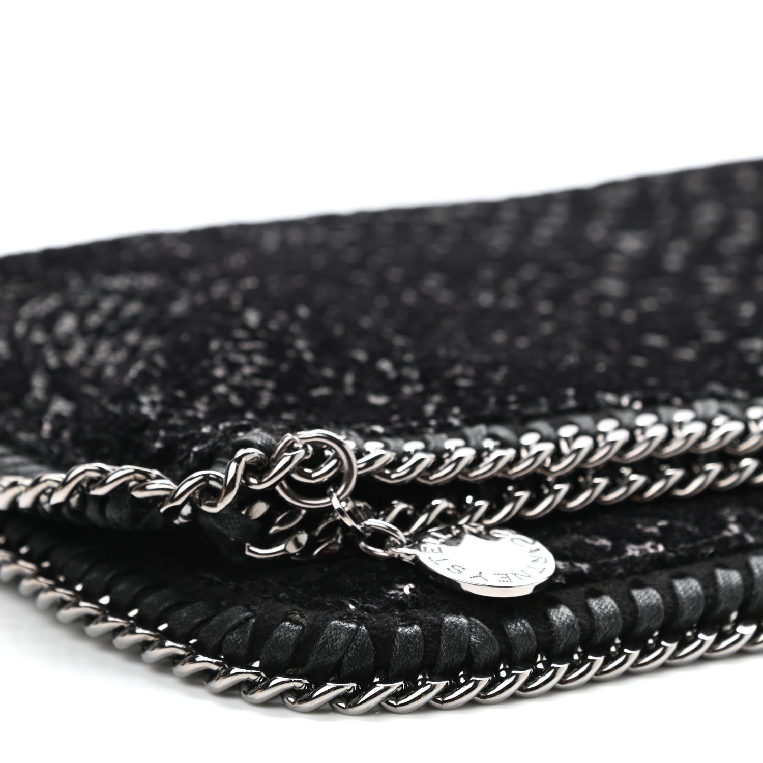 Stella McCartney Sequin Falabella Fold Over Clutch Black 11 of 12