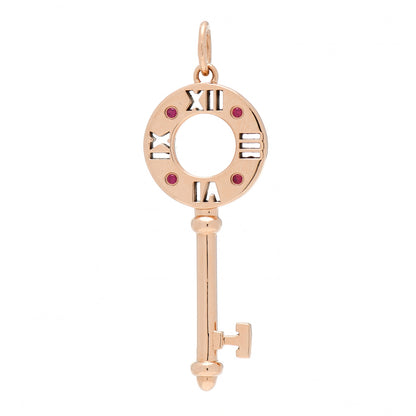 Tiffany 18K Rose Gold Ruby Atlas Pierced Key Pendant 1 of 3