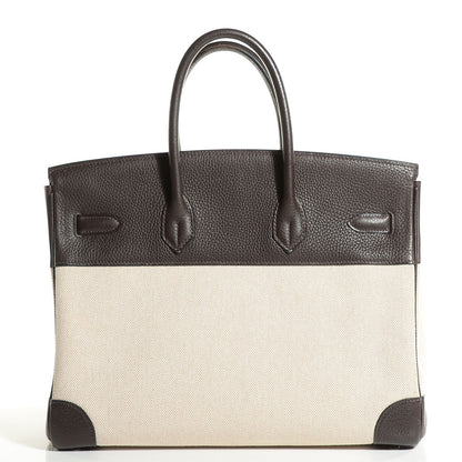 Hermes Toile Togo Birkin 35 Chocolate 6 of 31