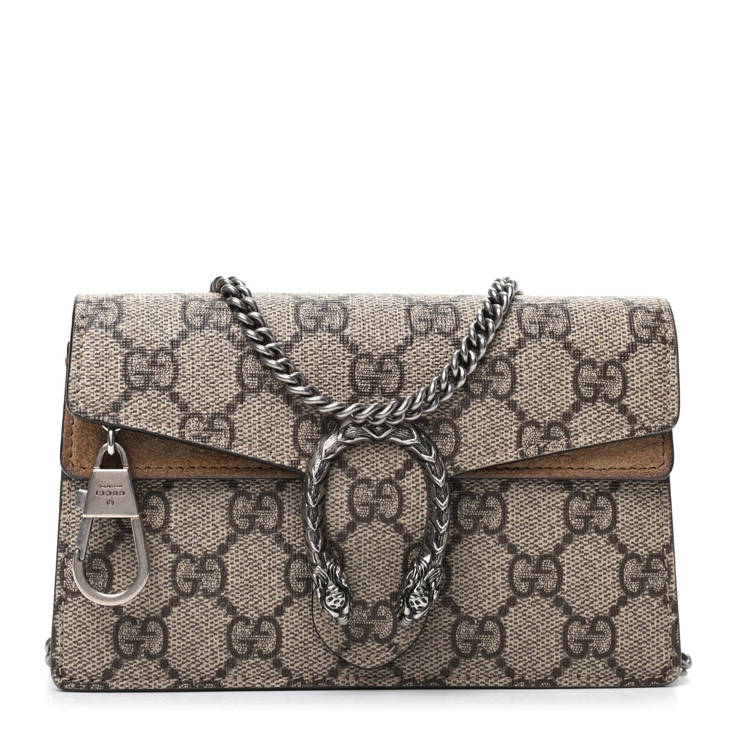 Gucci GG Supreme Monogram Super Mini Dionysus Shoulder Bag Taupe 1 of 8