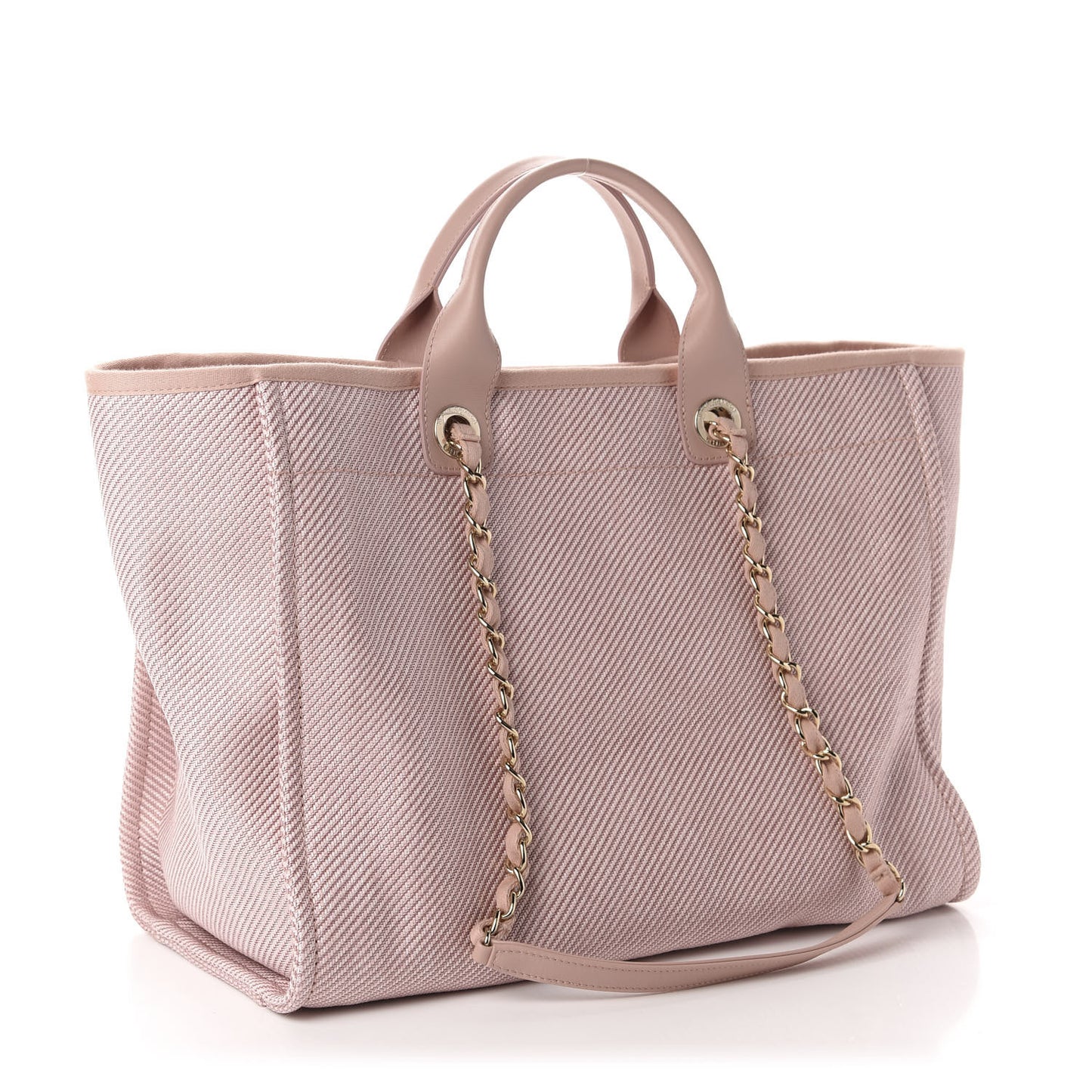 Mixed Fibers Calfskin Medium Deauville Tote Pink
