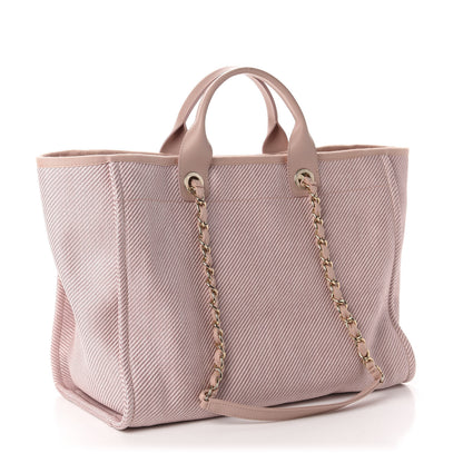 Chanel Mixed Fibers Calfskin Medium Deauville Tote Pink 3 of 11
