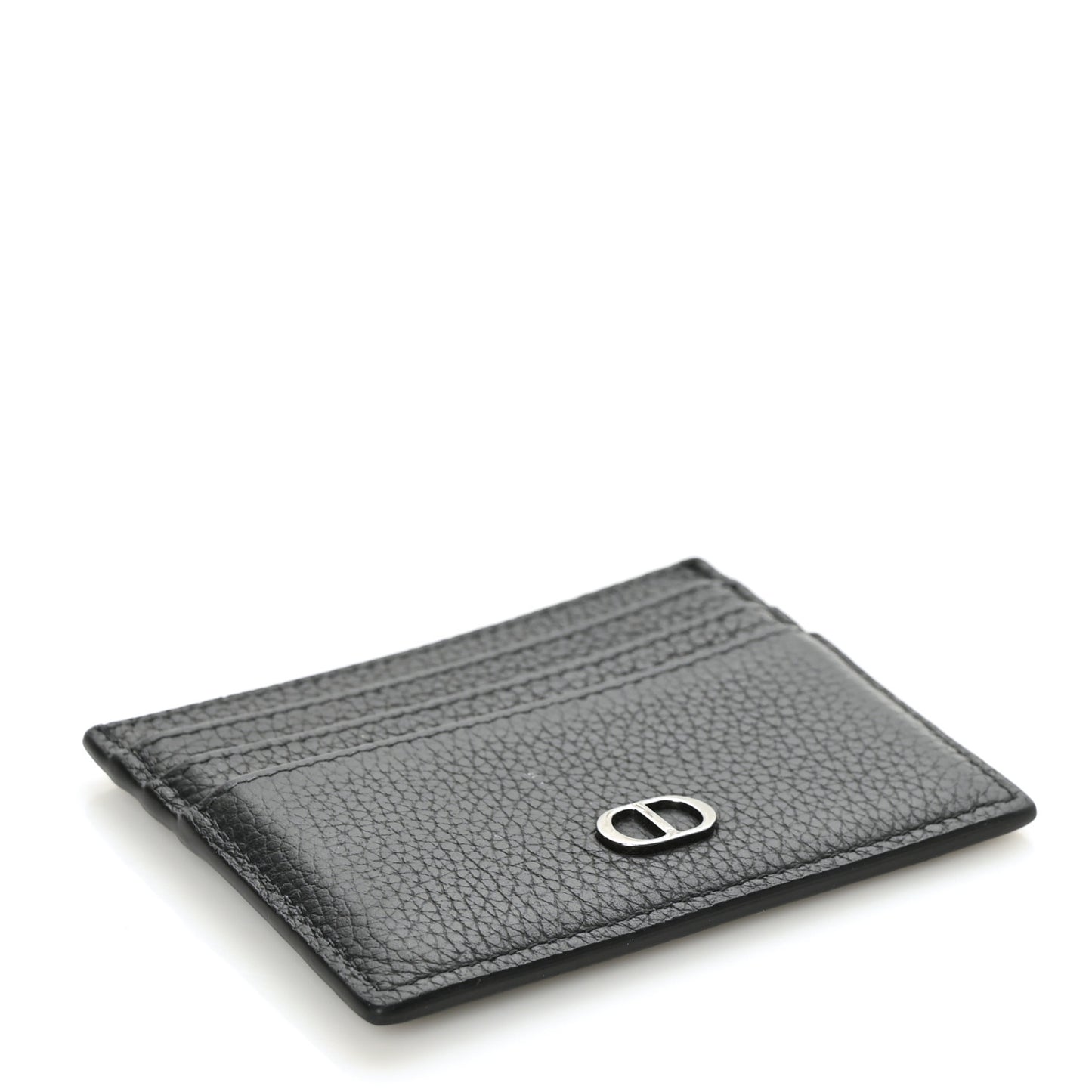 HOMME Grained Calfskin CD Icon Card Holder Black
