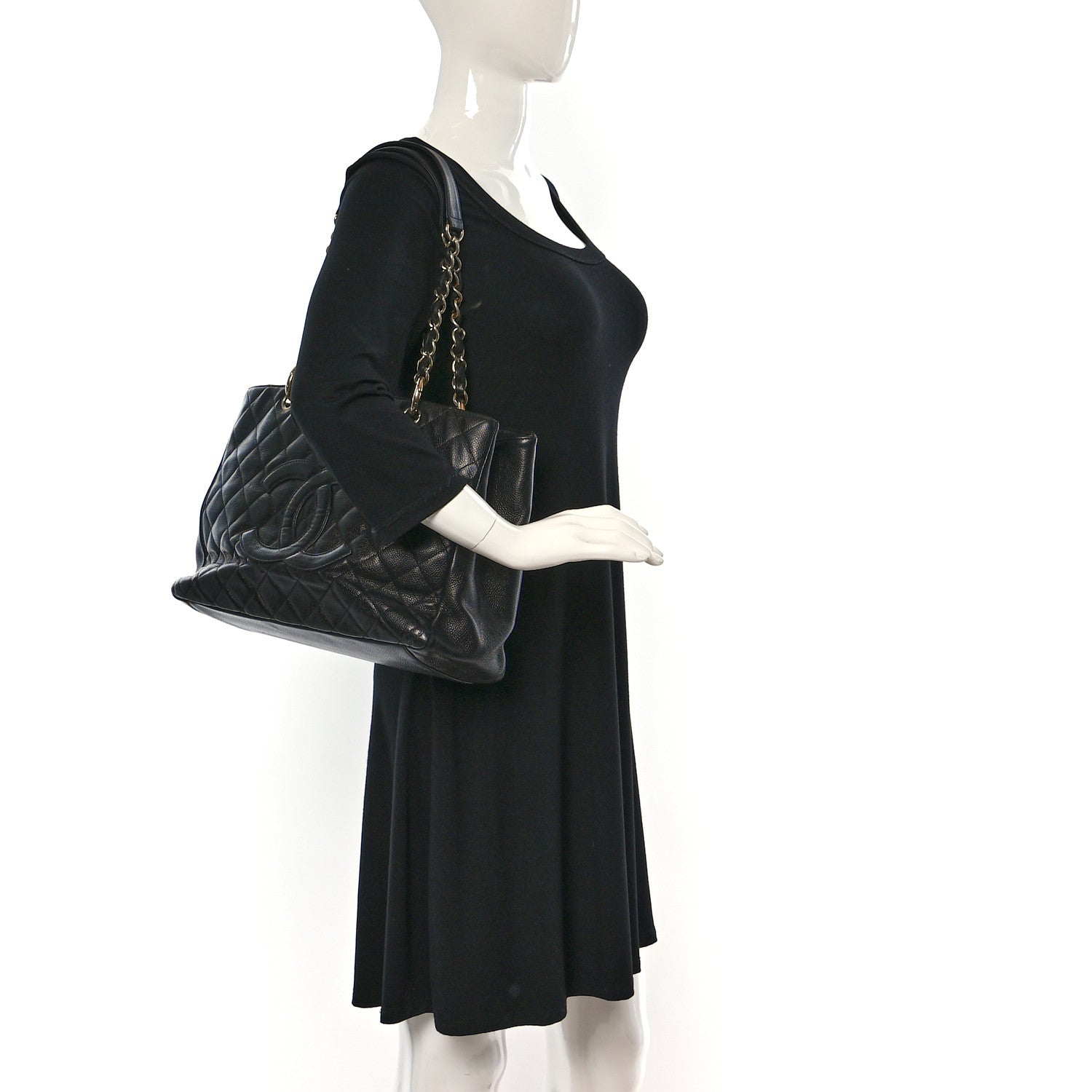 Chanel Caviar Quilted Grand Shopping Tote GST Black 2 of 15