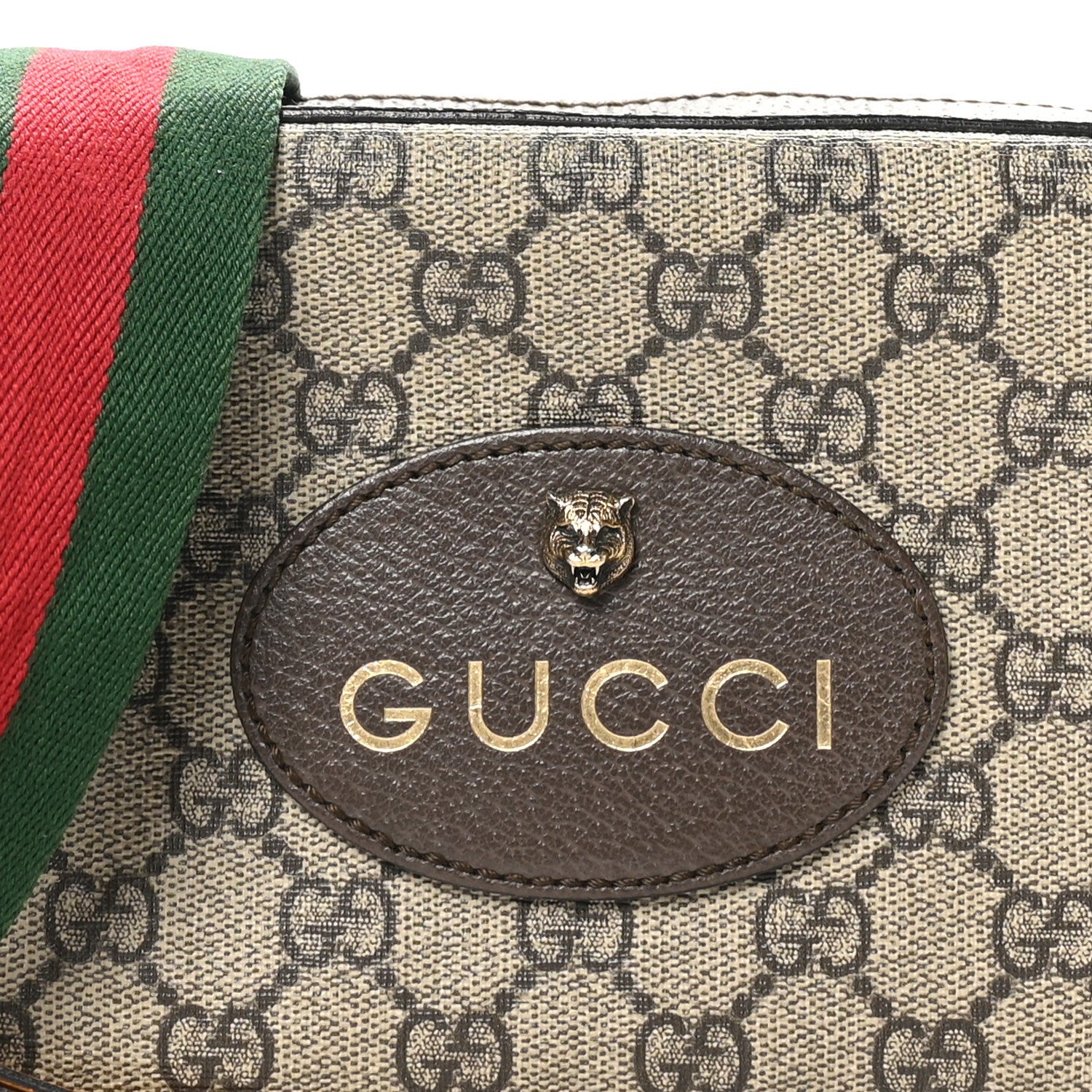 Gucci GG Supreme Monogram Web Neo Vintage Shoulder Bag Beige New Acero Crop 8 of 13