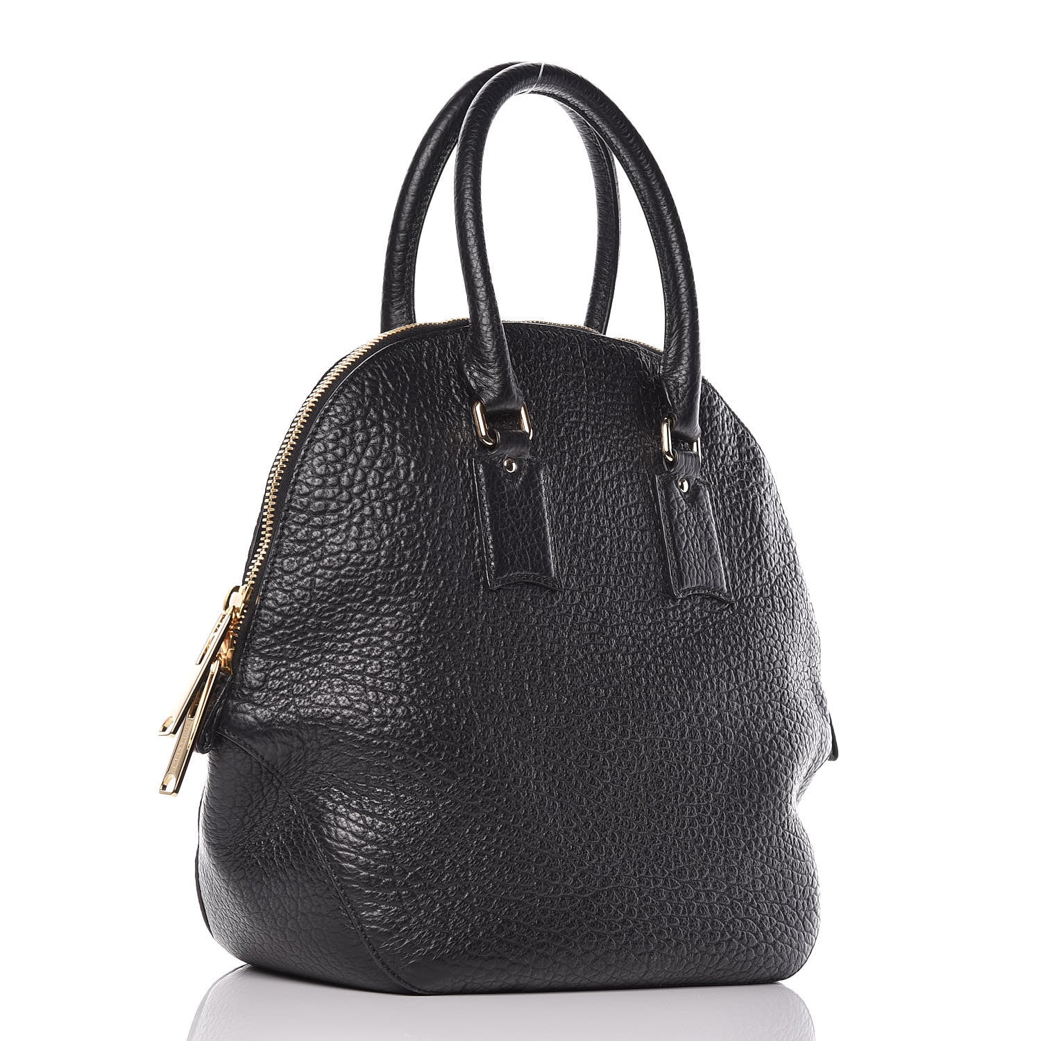 Burberry Heritage Grain Medium Orchard Bowling Bag Black 3 of 9