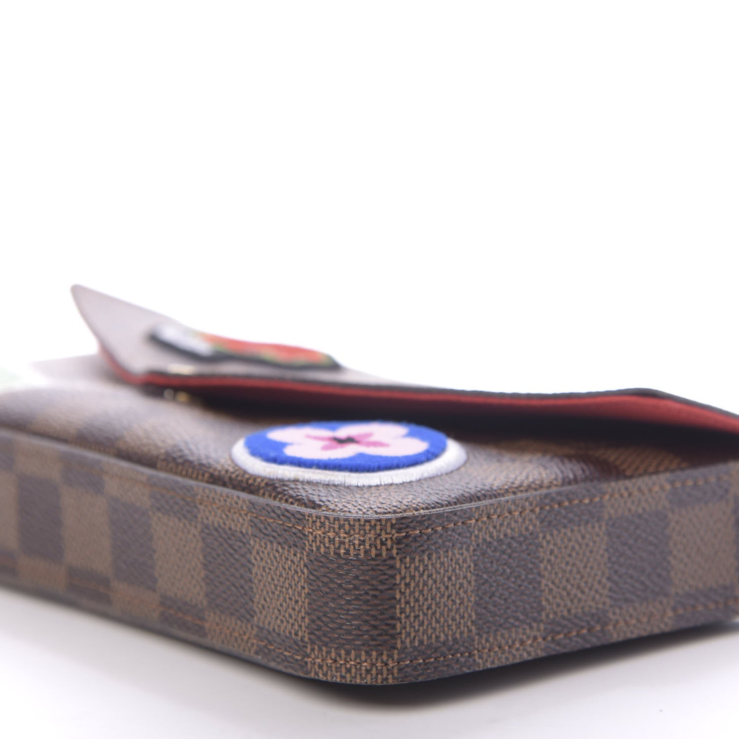 Louis Vuitton Damier Ebene My LV World Tour Pochette Felicie Chain Wallet Coquelicot 7 of 10