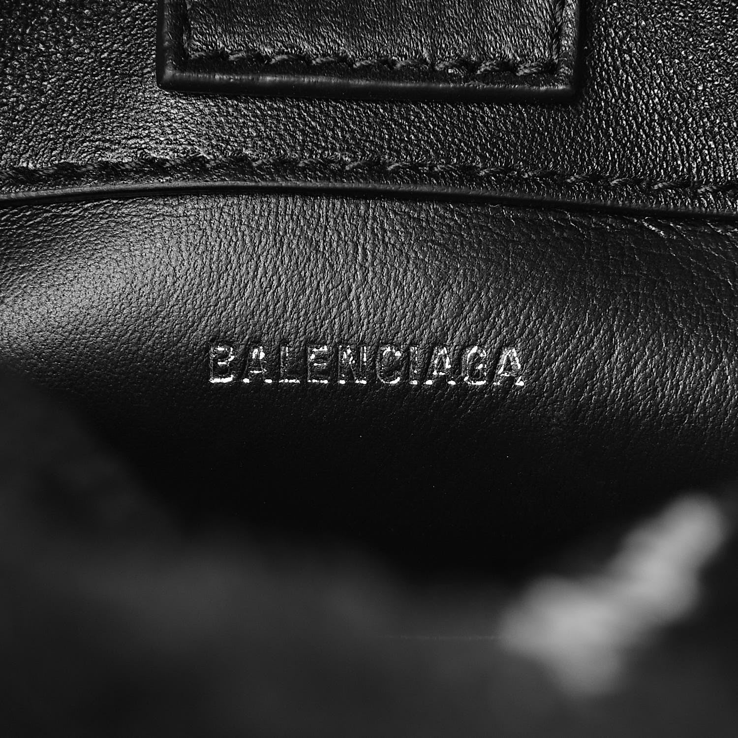 Balenciaga Faux Fur Diagonal Logo Everyday Phone Holder Tote Black White 6 of 11