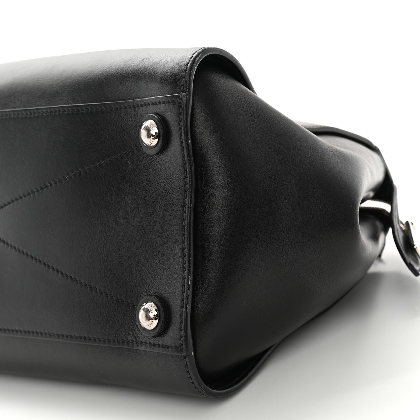 Soft Calfskin Top Handle Satchel Black