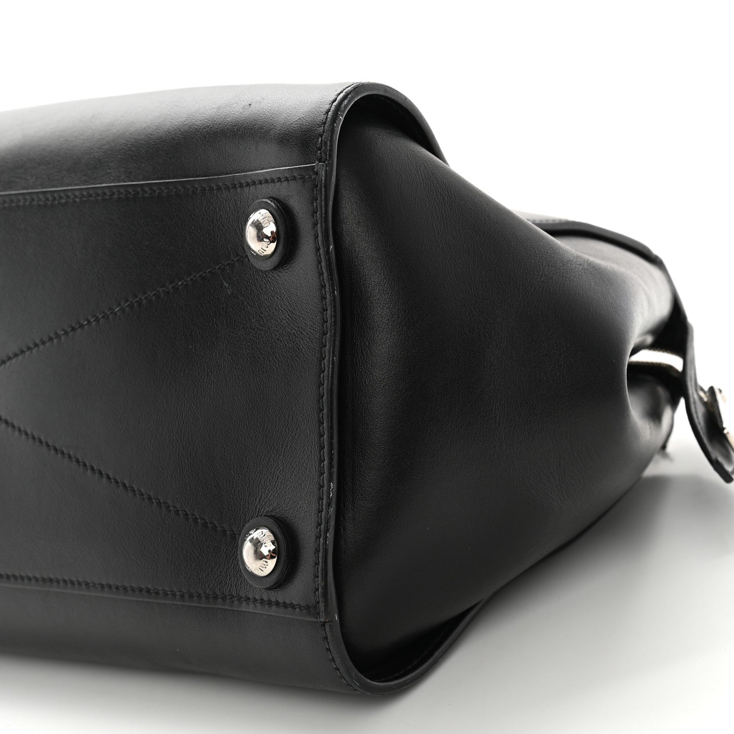 Miu Miu Soft Calfskin Top Handle Satchel Black 10 of 14
