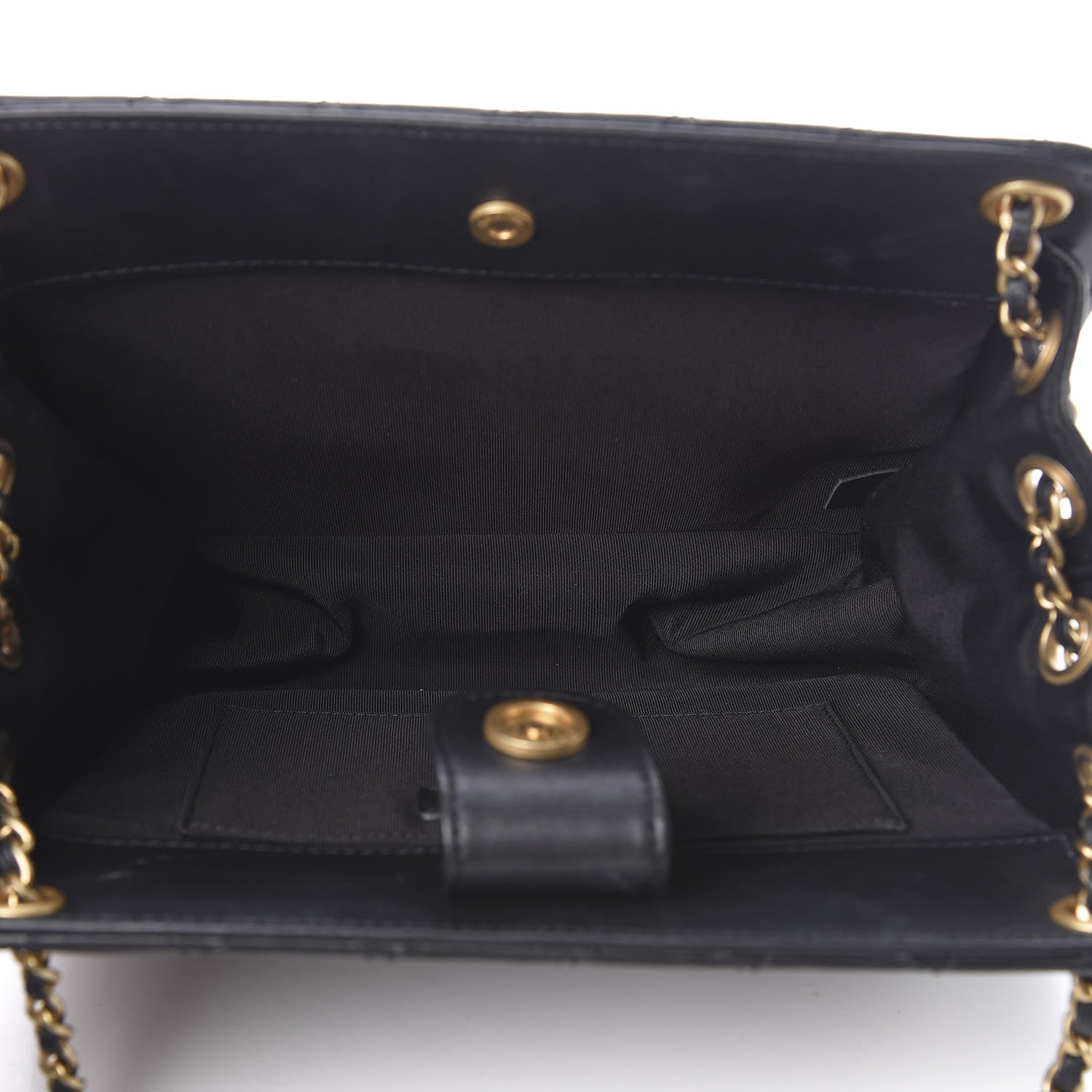 Chanel Calfskin Quilted CC Chain Accordion Tote Black 5 of 16