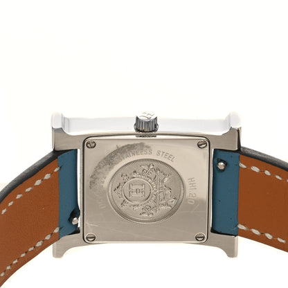 Hermes Stainless Steel Swift 21mm Heure H Hour Quartz Watch Blue Jean 4 of 5