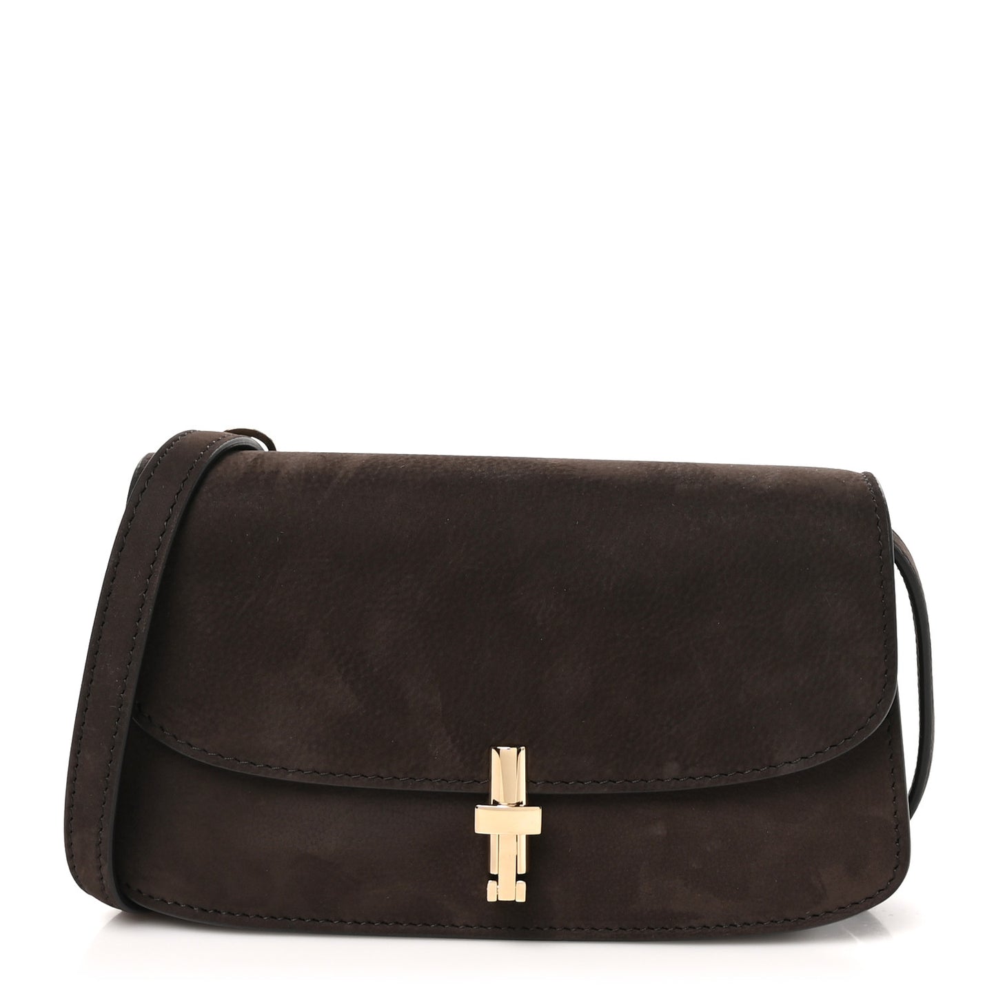 Nubuck Calfskin Sofia E/W Crossbody Wood Brown