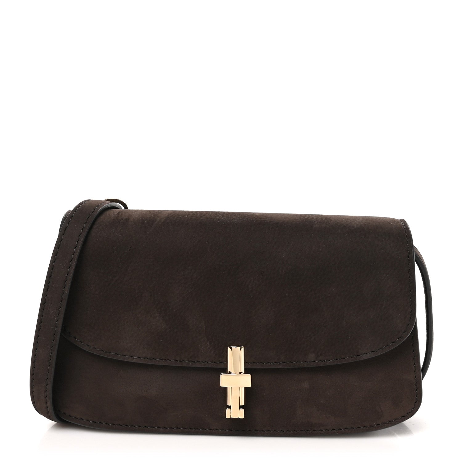 The Row Nubuck Calfskin Sofia E/W Crossbody Wood Brown 1 of 9