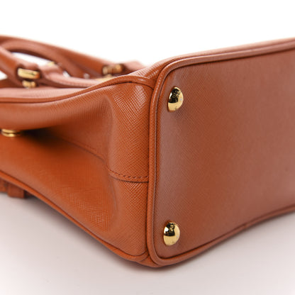 Prada Saffiano Lux Micro Galleria Double Zip Tote Papaya 7 of 12