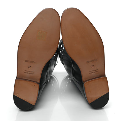 Hermes Calfskin Womens Faubourg Kelly Jumping Boots 37 Black 5 of 8