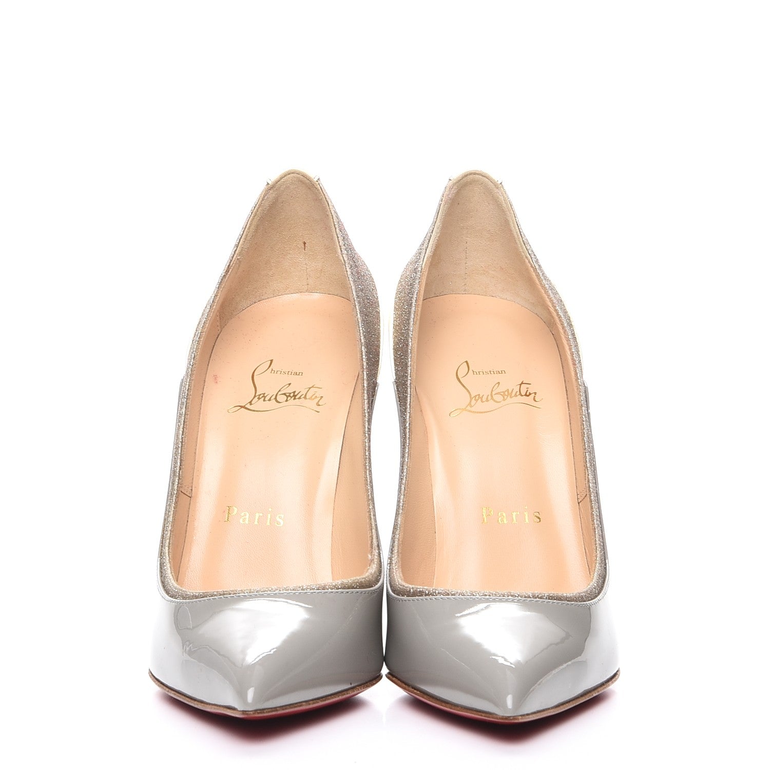 Christian Louboutin Glitter Patent Tucsick 100 Pumps 36 Grey 2 of 7