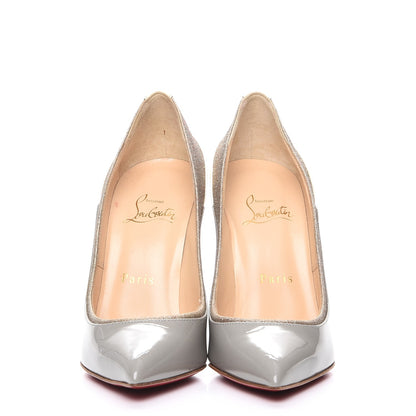 Christian Louboutin Glitter Patent Tucsick 100 Pumps 36 Grey 2 of 7