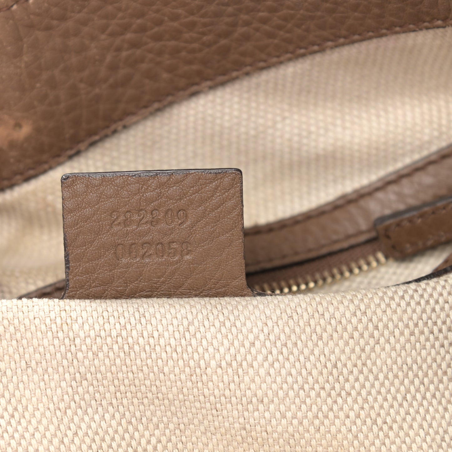 Pebbled Calfskin Medium Soho Shoulder Bag Brown