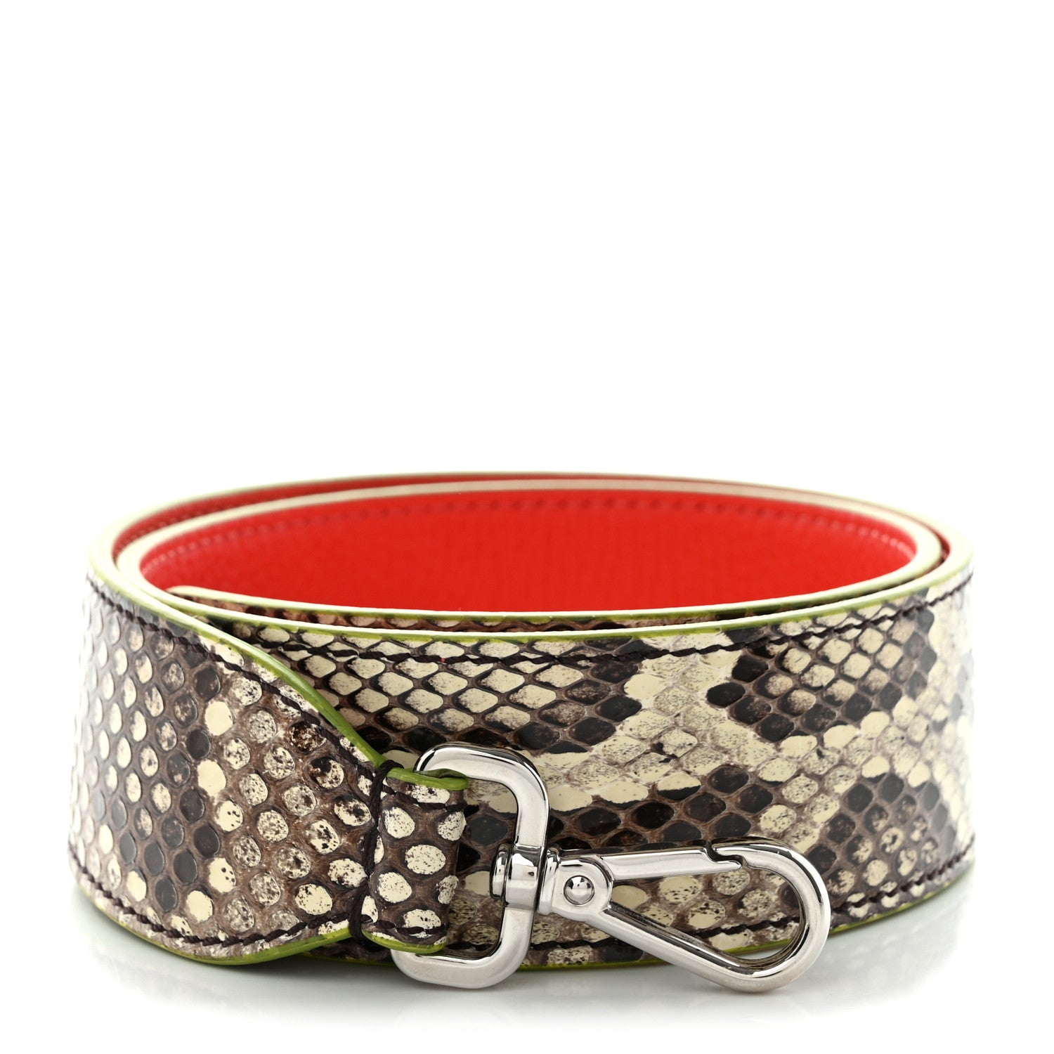 Fendi Shiny Python Vitello Dolce Strap You White Papavero 1 of 3