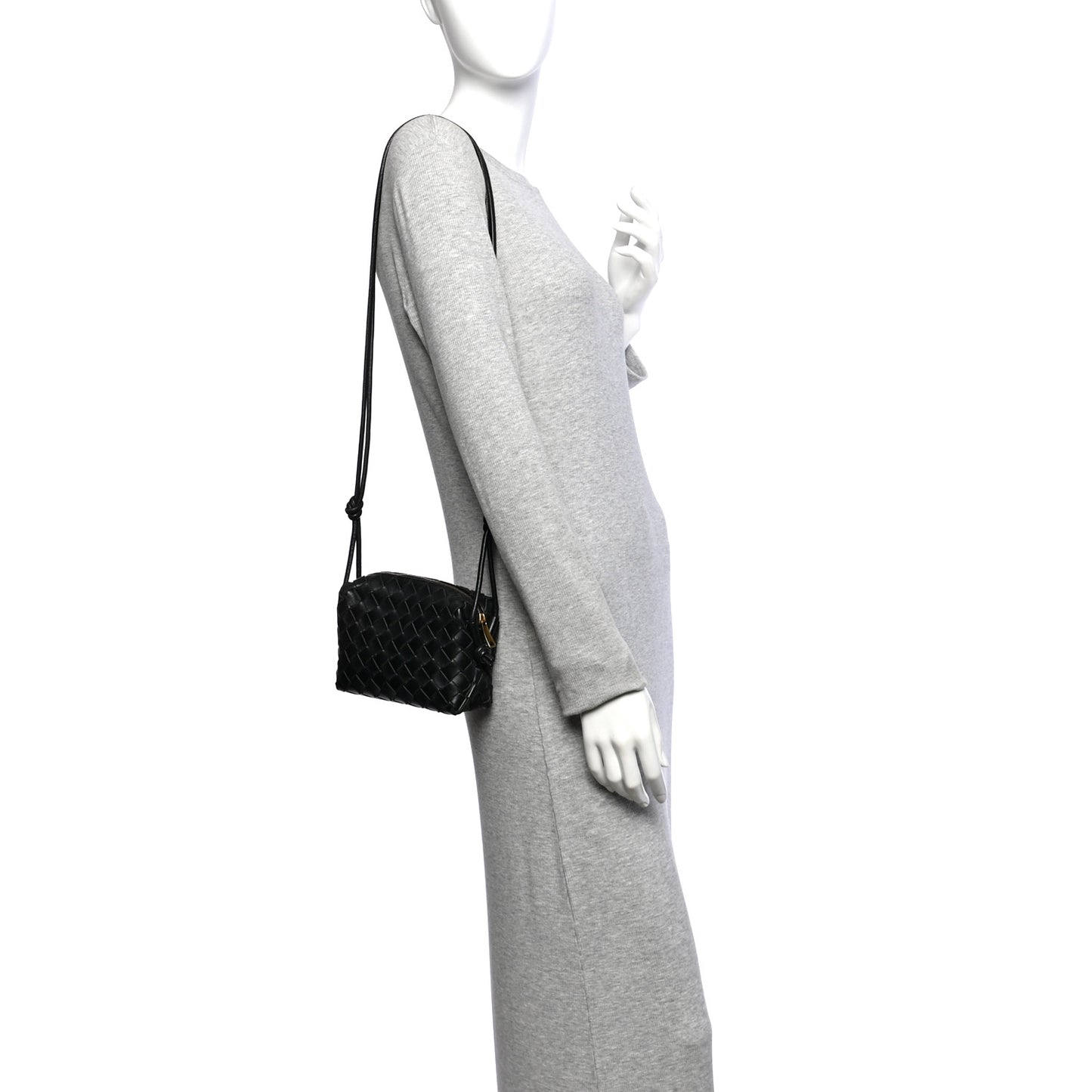 Nappa Intrecciato Mini Loop Camera Bag Black