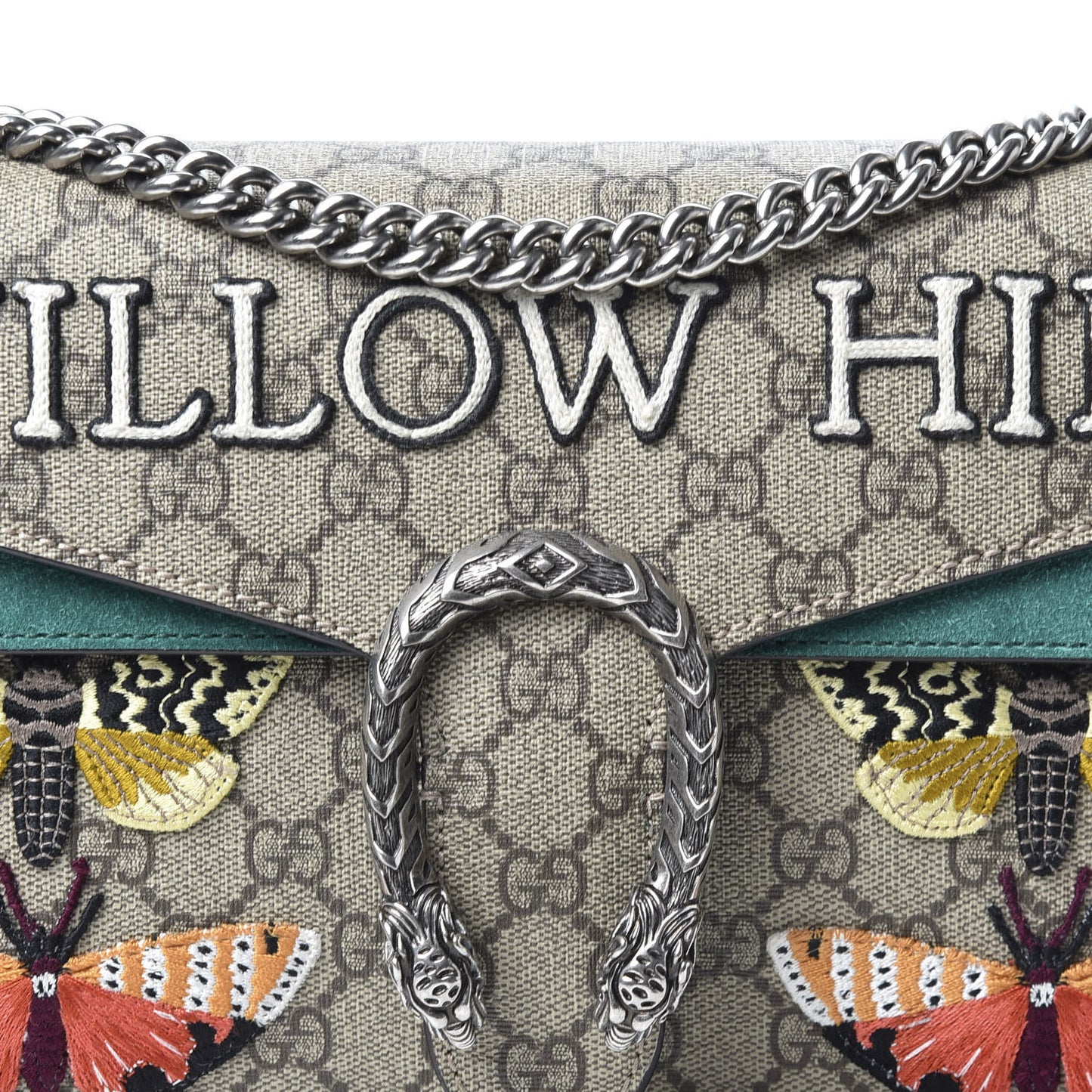 GG Supreme Monogram Willow Hill Embroidered Small Dionysus Shoulder Bag Emerald